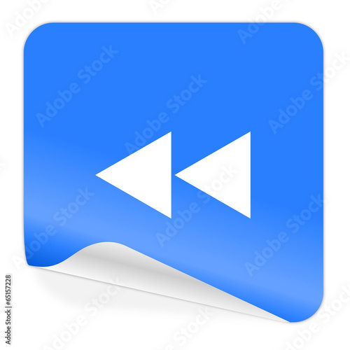 rewind blue sticker icon Free Download rewind blue sticker icon - GFXLoad