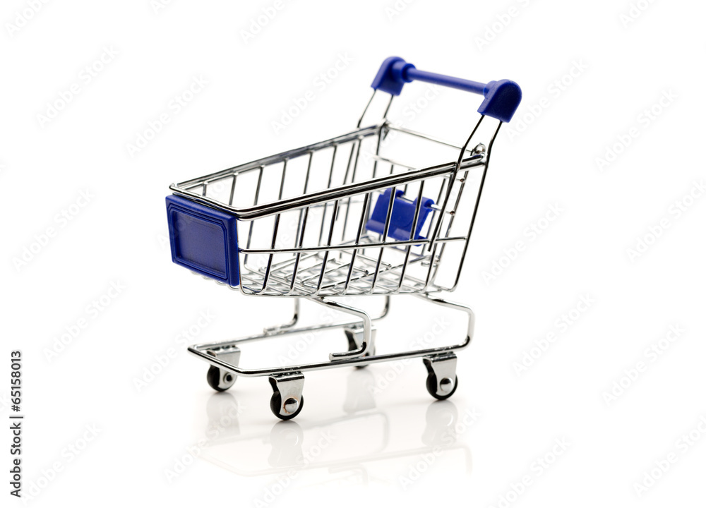 Miniature empty supermarket trolley Miniature empty supermarket trolley