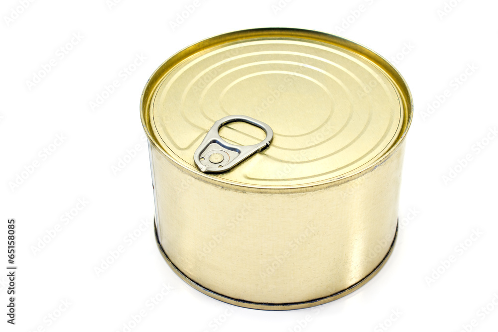 Closed tin can isolated on white Closed tin can isolated on white