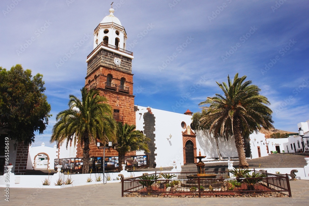 View of the church in the Teguise, Lanzarote