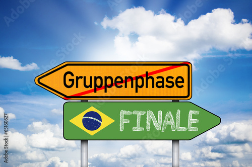 Wegweiser mit Gruppenphase und Finale