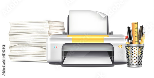 Workplace with Printer