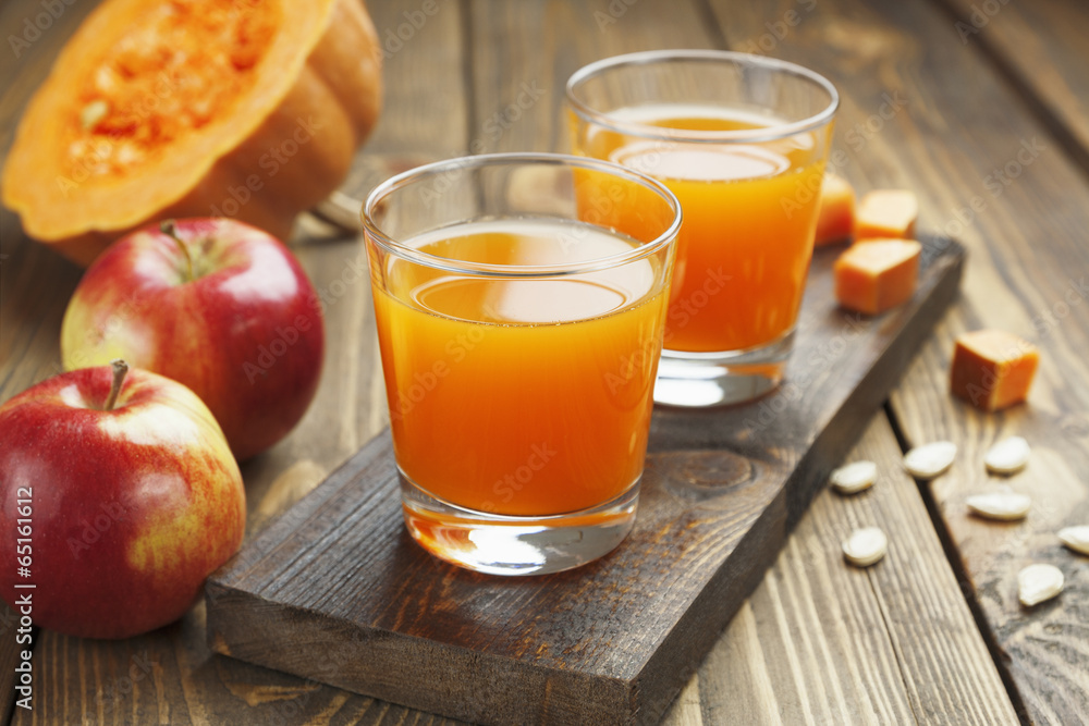 Juice of apples and pumpkins Juice of apples and pumpkins