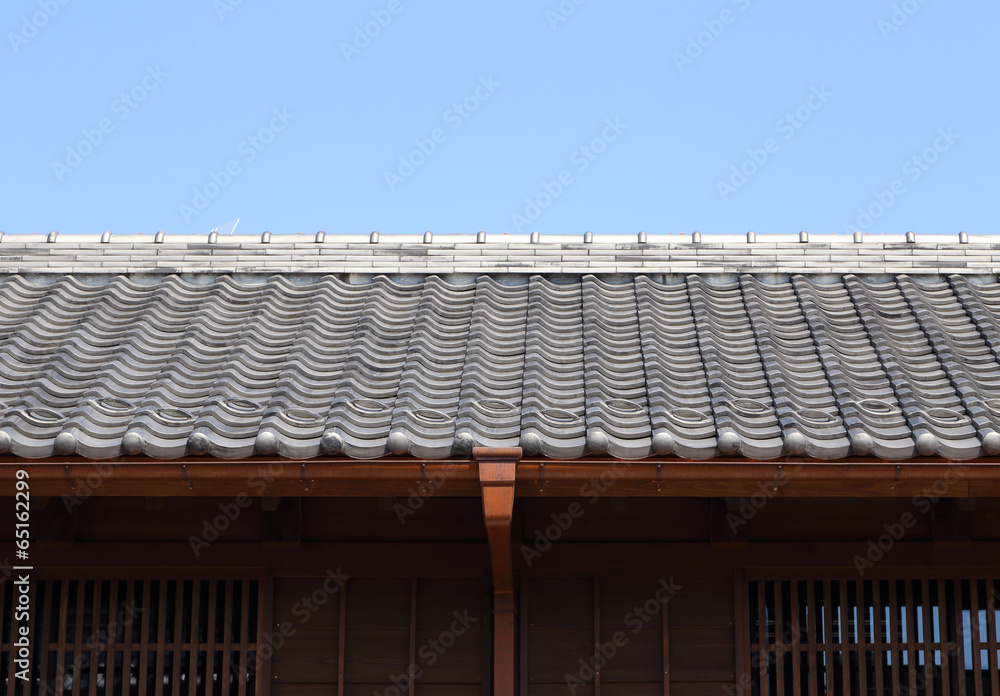 Roof of traditionally japanese