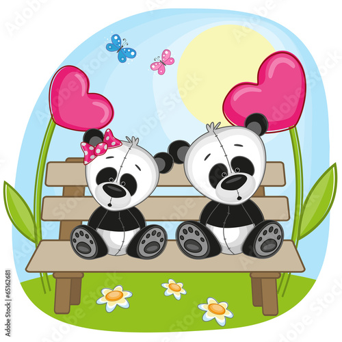 Fototapeta Naklejka Na Ścianę i Meble -  Lovers pandas