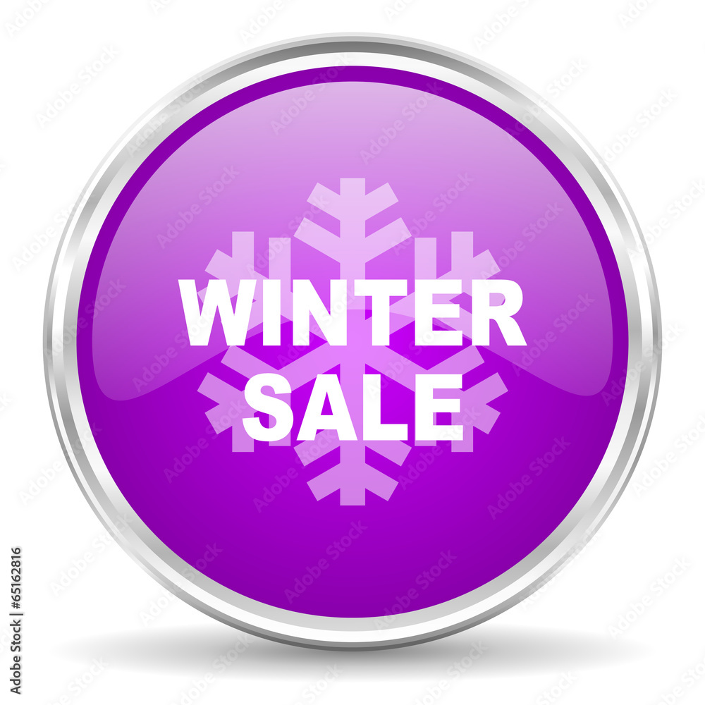 winter sale pink glossy icon
