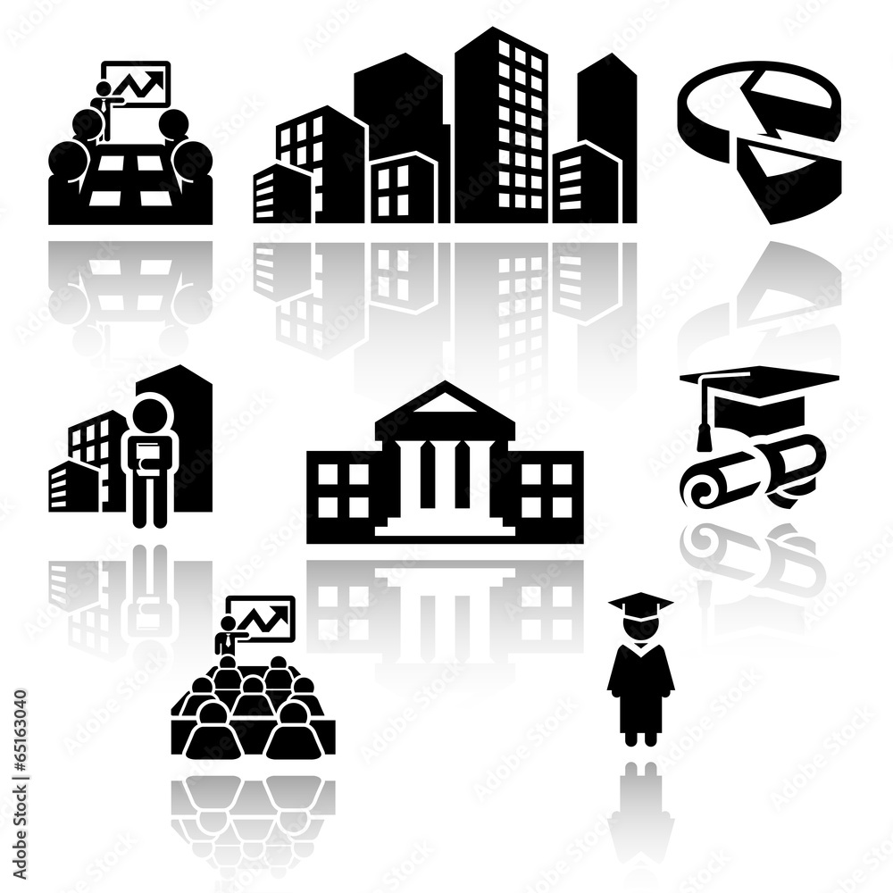 Fototapeta premium Business school vector icons set . EPS10.