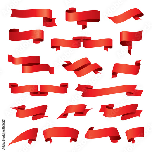 biggest collection of vector red ribbons