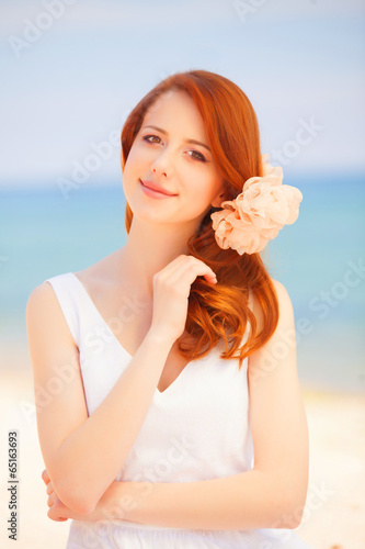 Young bride on the beach