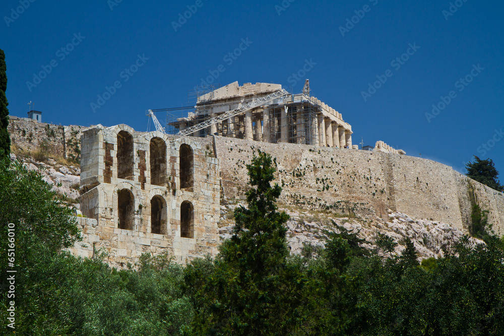Acropolis, in Athens, Greece