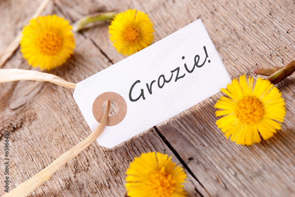 Naklejka premium Grazie Banner