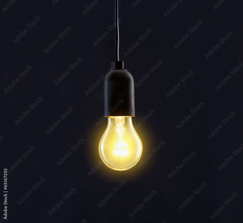 Light bulb lamp on black background Light bulb lamp on black background