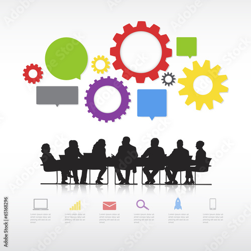 Vector of Business People with Infographic Elements.