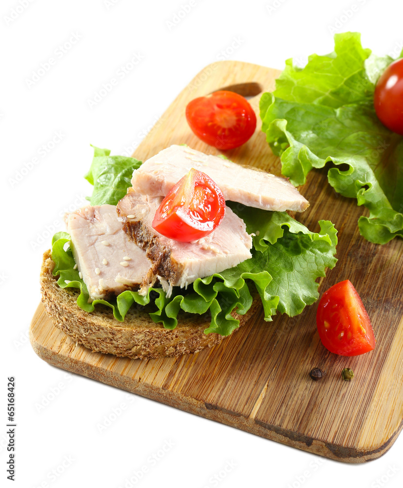 Delicious sandwiches with meet isolated on white Delicious sandwiches with meet isolated on white