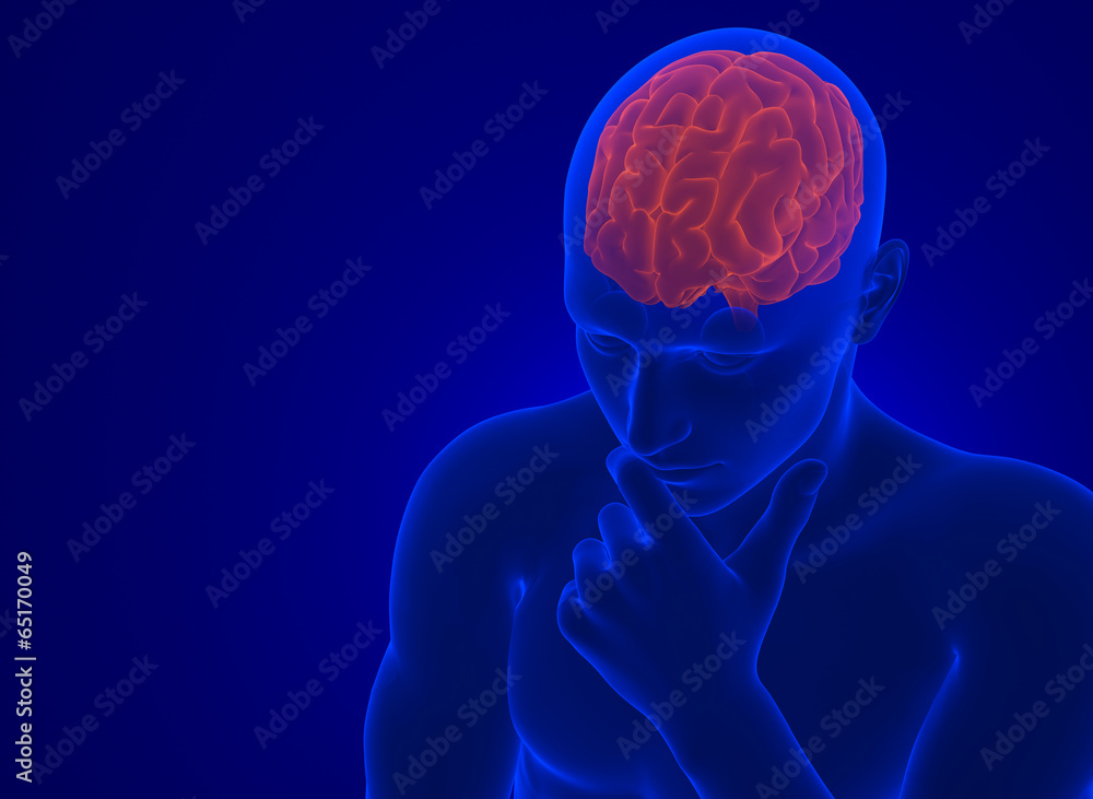 Φωτογραφία Human brain in X-ray. 3d illustration. Contains clipping path