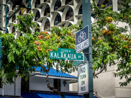 Kalakaua Avenue road sign. photo