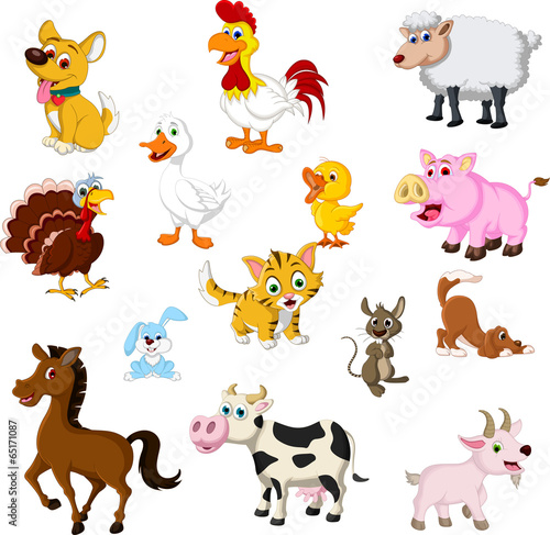 Fototapeta Naklejka Na Ścianę i Meble -  funny Farm animals set