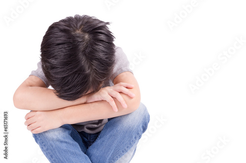 Lost and alone isolated on white background