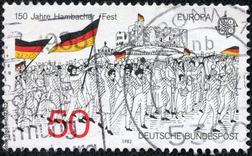 stamp shows the rally to Hambach Castle