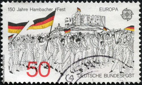 stamp shows the rally to Hambach Castle, 1832