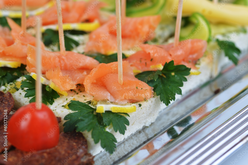Sandwiches with red fish Sandwiches with red fish