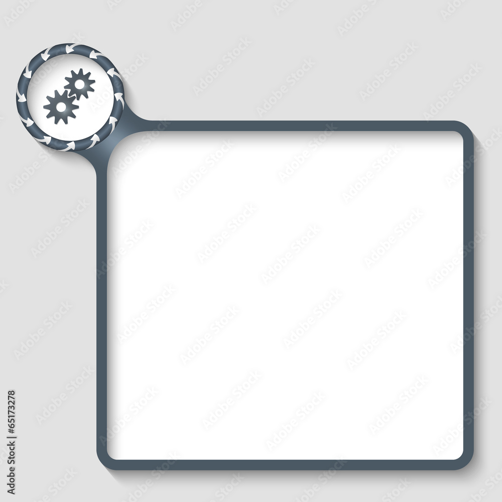 vector text frame with cogwheels and arrows vector text frame with cogwheels and arrows