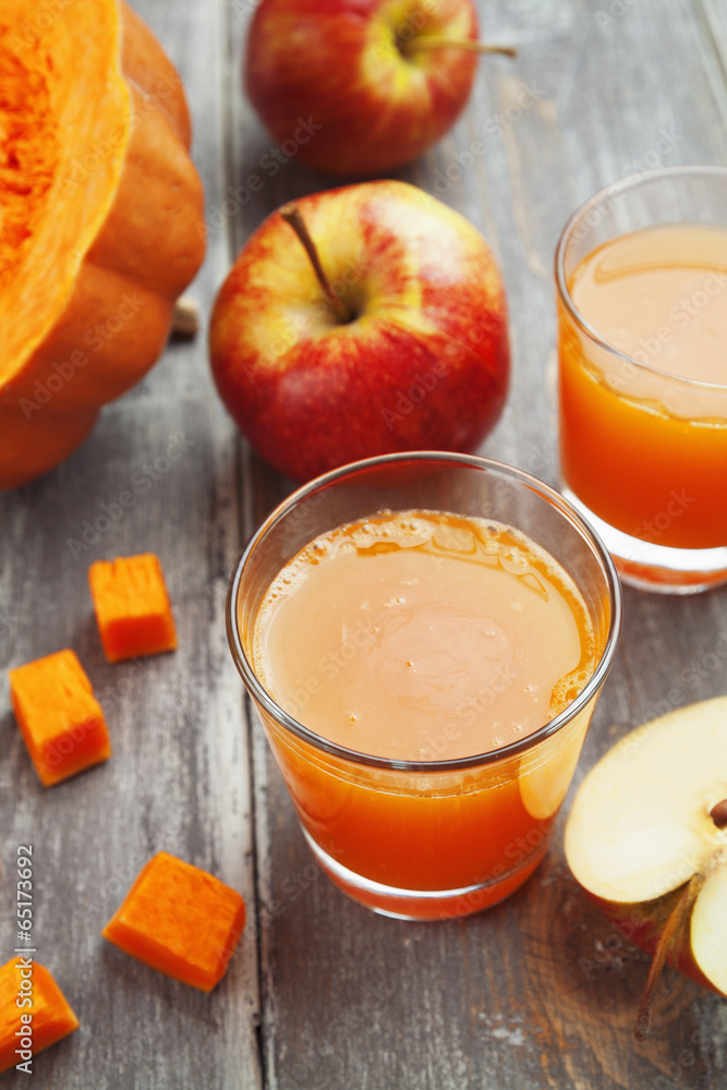 Juice of apples and pumpkins Juice of apples and pumpkins
