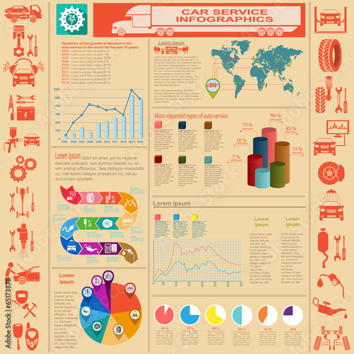 Car service, repair Infographics