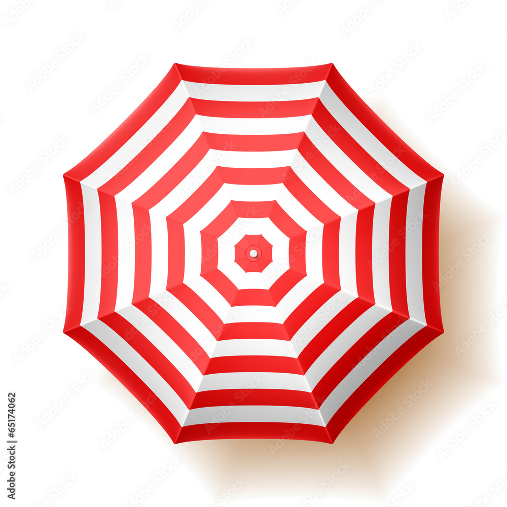 Beach umbrella, top view. - obrazy, fototapety, plakaty 