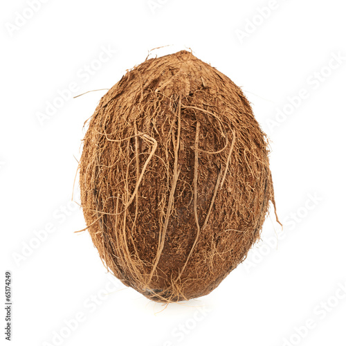 Whole coconut fruit isolated