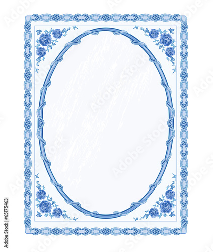 Mirror frame faience  vector without gradients