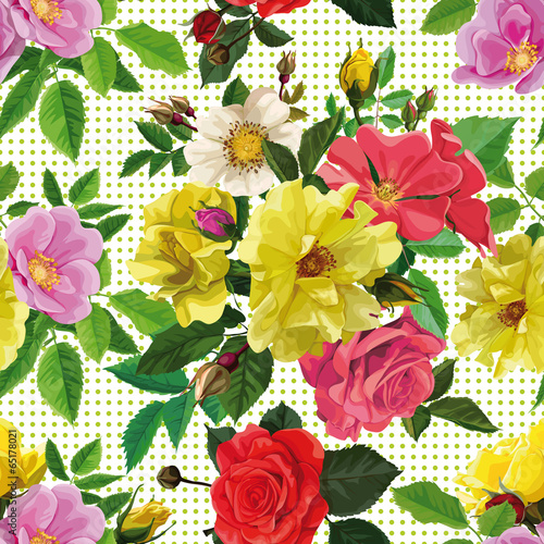 seamless pattern, bouquet of flowers