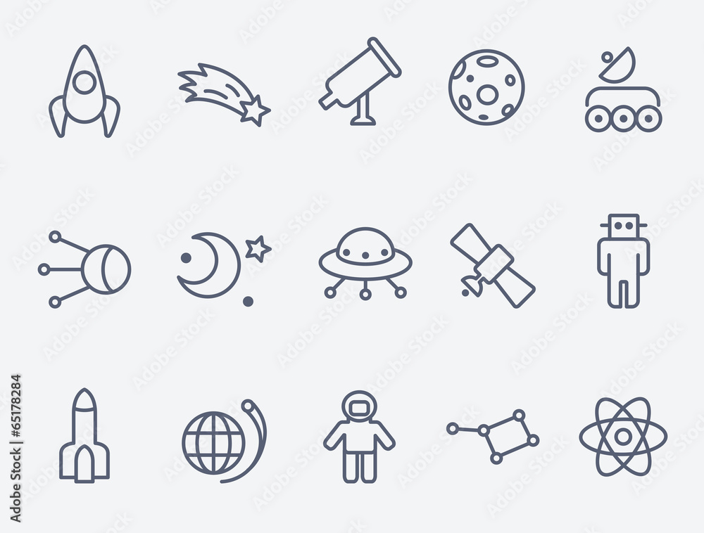 Naklejka premium Space icons