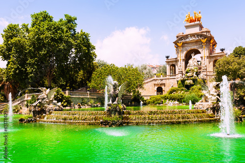 Fountain Cascada a in Barcelona. Catalonia, Spain