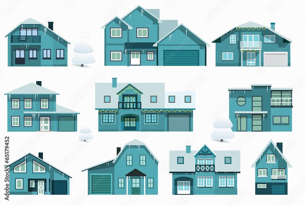 City houses (winter night) City houses (winter night)