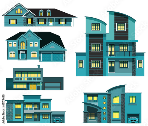 City houses (night)