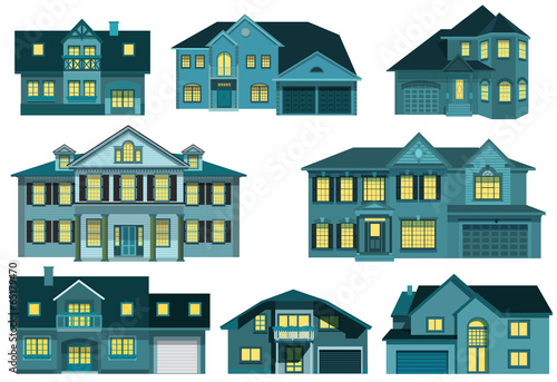 City houses (night)