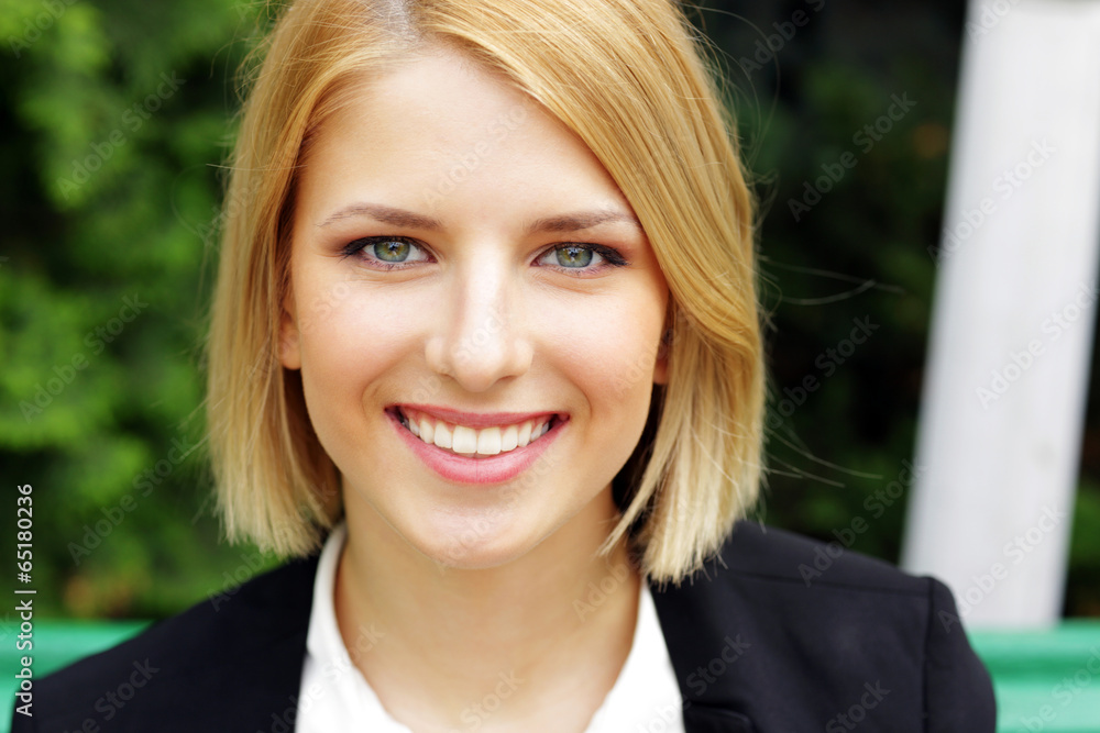 Closeup portrait of a beautiful happy woman Closeup portrait of a beautiful happy woman