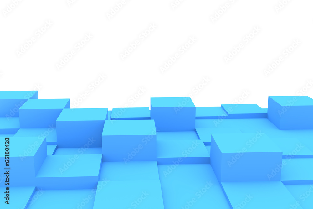 Abstract blue box floor
