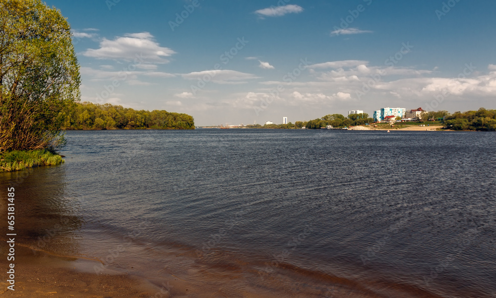 The confluence of the Moskva River and the Oka River