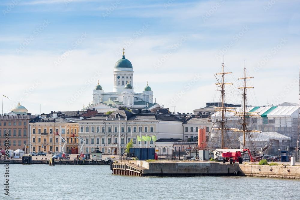 Lutheran Cathedral and Harbour in Helsinki