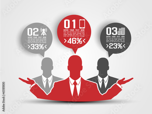 BUSINESSMAN CONCEPT OF FIVE OPTION RED 2