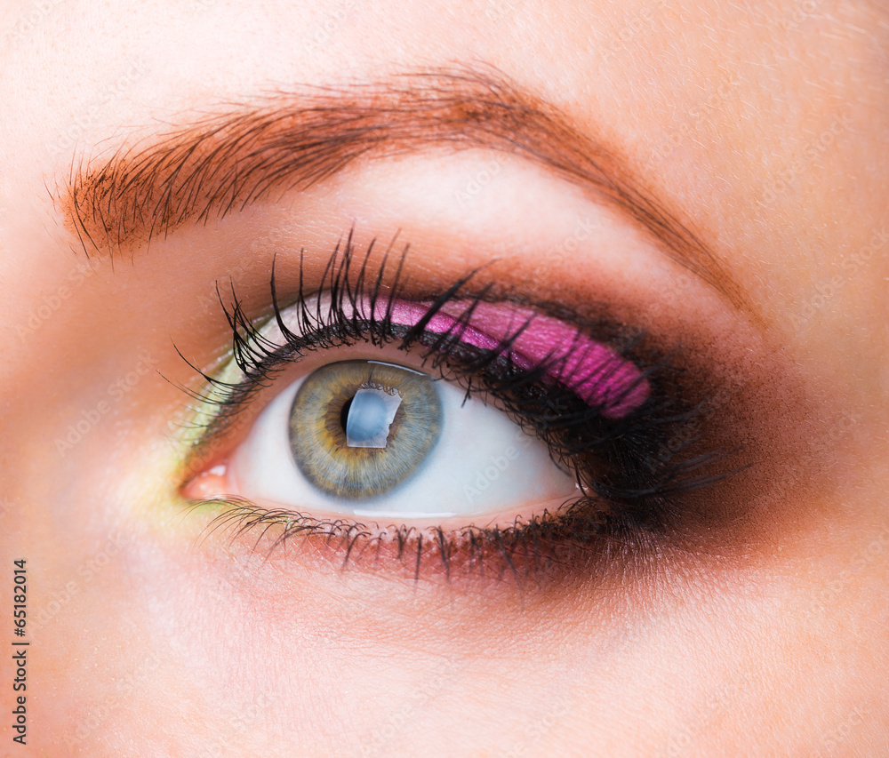 Closeup of womanish eye with glamorous makeup Closeup of womanish eye with glamorous makeup