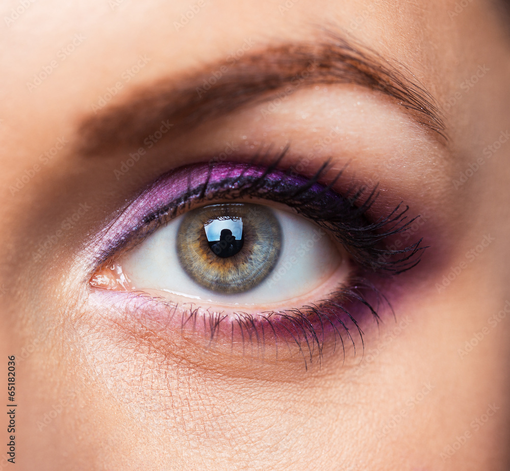 Closeup of womanish eye with glamorous makeup Closeup of womanish eye with glamorous makeup