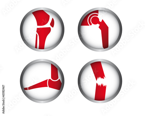 Medizin Icons - Knie - Hüfte - Fuß - Trauma