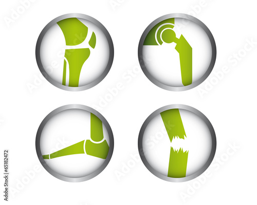 Medizin Icons - Knie - Hüfte - Fuß - Trauma
