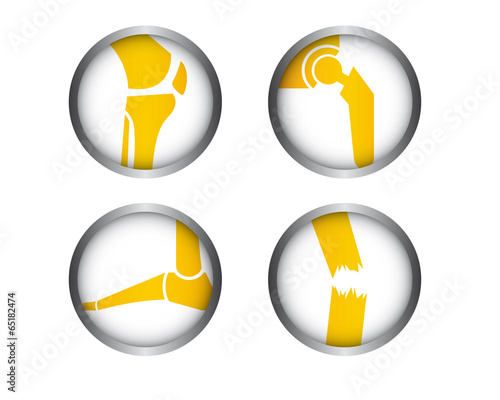 Medizin Icons - Knie - Hüfte - Fuß - Trauma