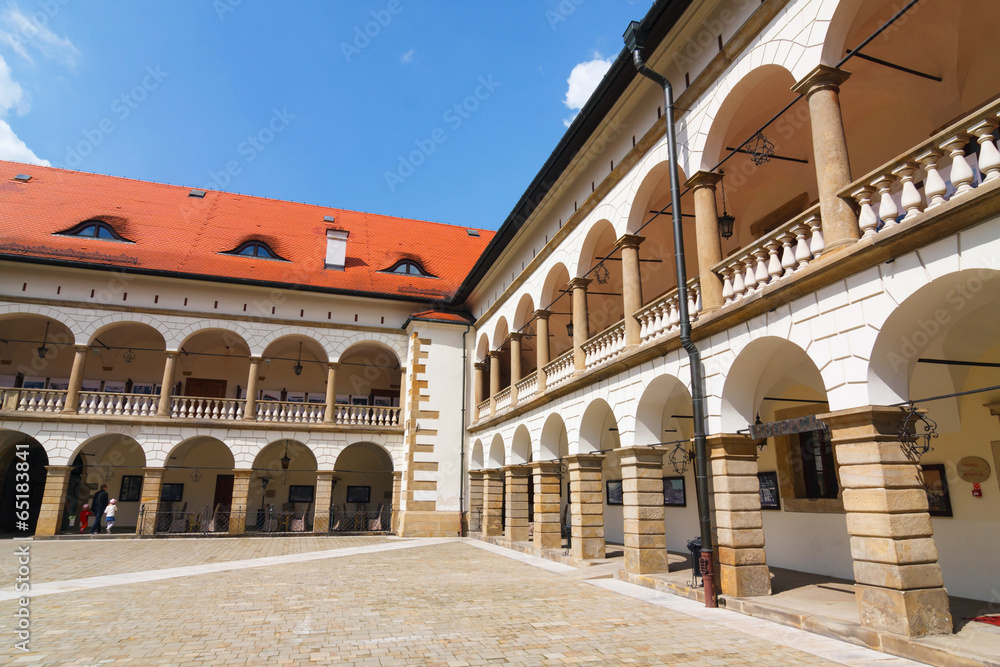 Courtyard of Niepolomice Castle, Poland