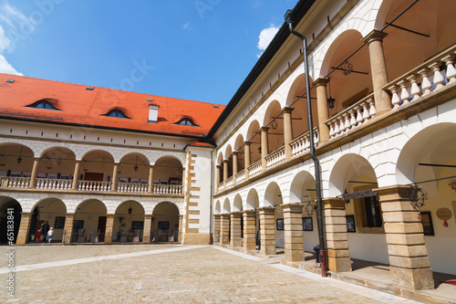Courtyard of Niepolomice Castle, Poland