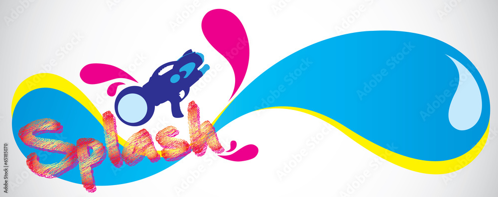Fototapeta premium Splash gun water vecter 0084